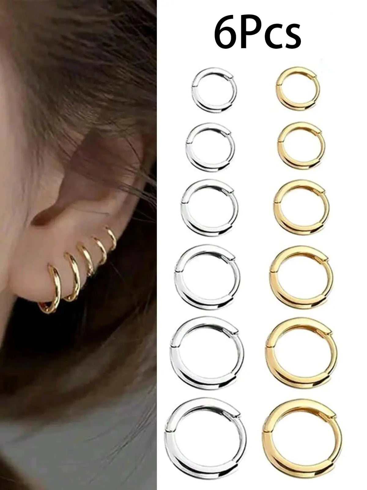 Stainless Steel Hoop Earrings for Men & Women, Multiple Sizes (8-18mm), Gift for Daily Wear, Versatile Earrings, Durable Earring Stack, Men Accessories, Earring Hoops