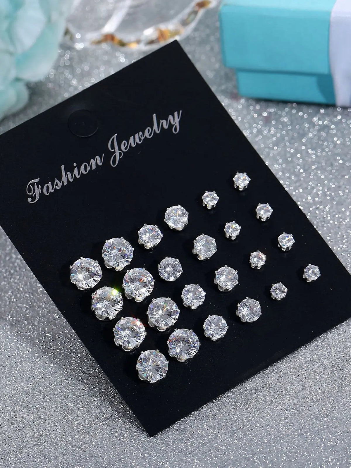 12/24 Pairs Earring Set, Elegant Geometric Artificial Zircon High Quality Earrings, Unisex Jewelry for Daily Wear, Party, Wedding Gifts