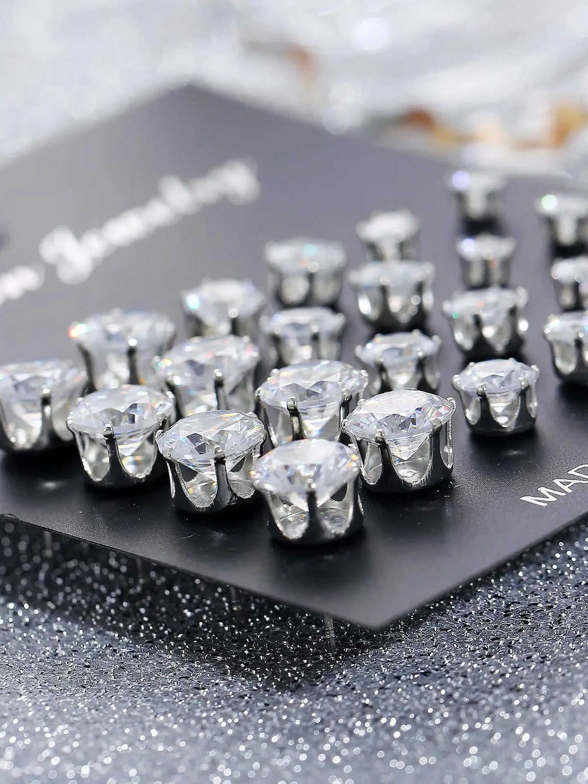 12/24 Pairs Earring Set, Elegant Geometric Artificial Zircon High Quality Earrings, Unisex Jewelry for Daily Wear, Party, Wedding Gifts