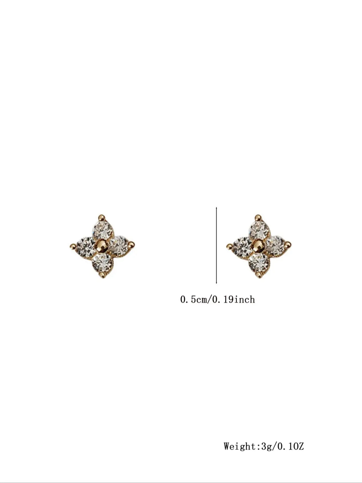 Rhinestone Decor Stud Earrings As Summer Outfits 2024, Flower Shaped Stud Earrings, Fashion Accessories for Women & Girls, Stud Earring Jewelry, Studs Earrings