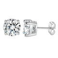 MDFUN 6MM Round Cubic Zirconia Stud Earrings Set, 4-Prong Setting Clear CZ Earrings for Men and Women, Hypoallergenic Classic Minimalist Jewelry,sohochic