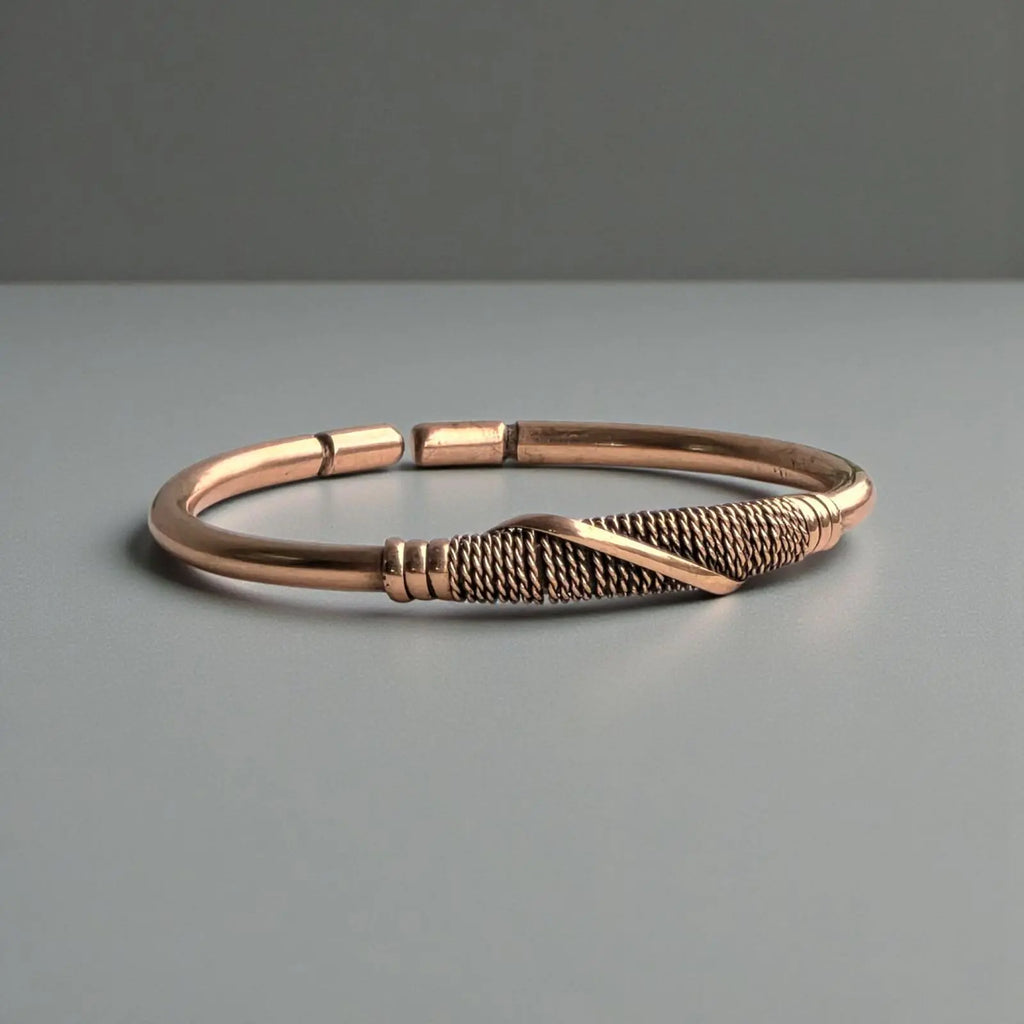 AFRICAN Pure Copper Bracelet - Handcrafted Textured Design for Unique Style and Durability