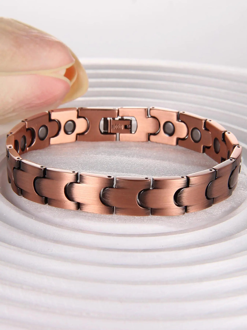 Copper Magnetic Bracelet, Copper Metal Bracelet, Adjustable Link Bracelet, Minimalist Adjustable Bracelet, Fashionable Bracelet, Simple Style Decoration, Fashion Accessories for Men & Women