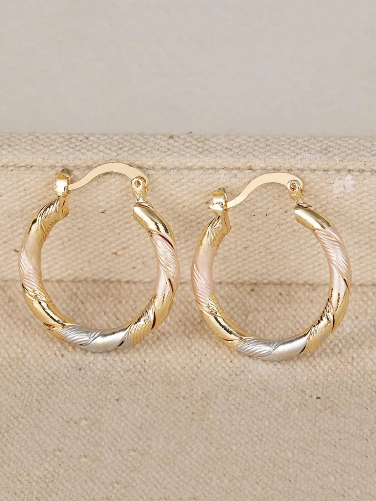 Twist Design Hoop Earrings, Stylish Jewelry, Copper Earrings for Women, Jewelry for Party, Daily Clothing Decor, Trendy All-match & Exquisite Jewelry for Birthday Gift, Minimalist Earrings, Classic Style Earrings