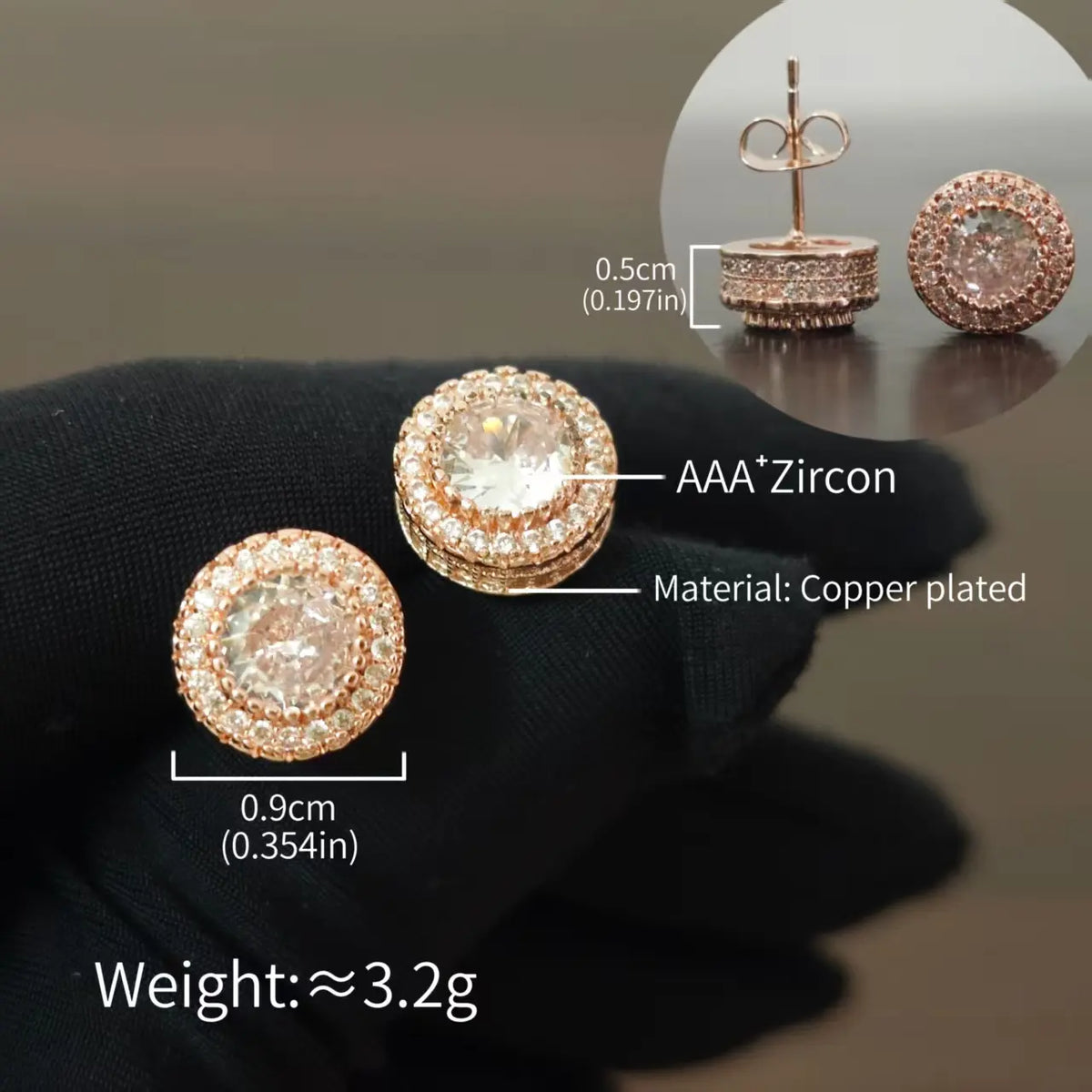 Women's Bling Sparkle Shine Ear Studs - Retro Look Round Zircon Starburst Rhinestone Jewelry, Unisex Fit Cool Costume Accessories, Holiday Gift Ready