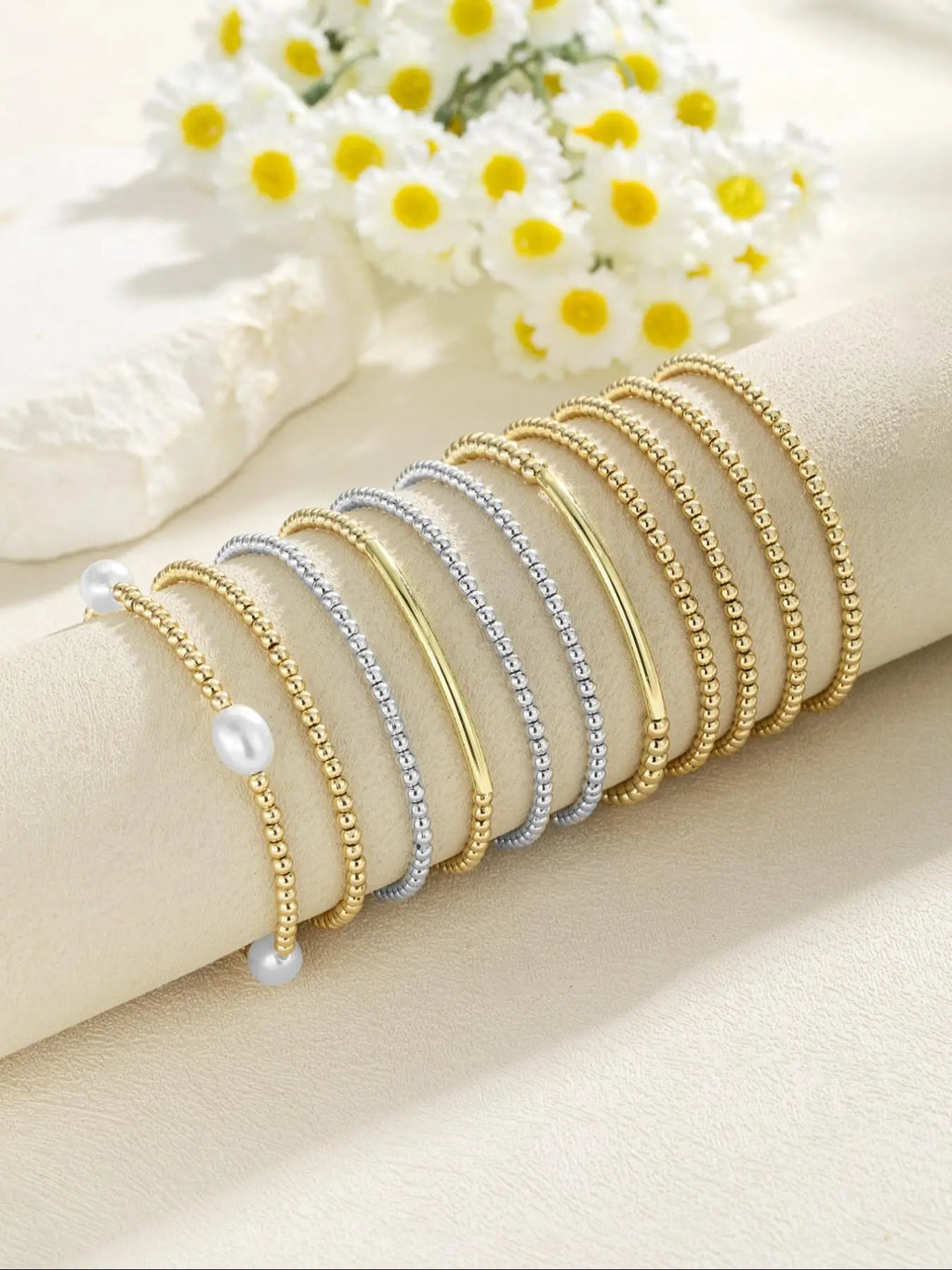 Boho Style Solid Color Beaded Bracelet, Fashionable Jewelry for Women, Trendy Versatile & Exquisite Jewelry for Birthday Gift, Trendy Stackable Bracelet, Beaded Bracelet Sets, Bracelets Stack