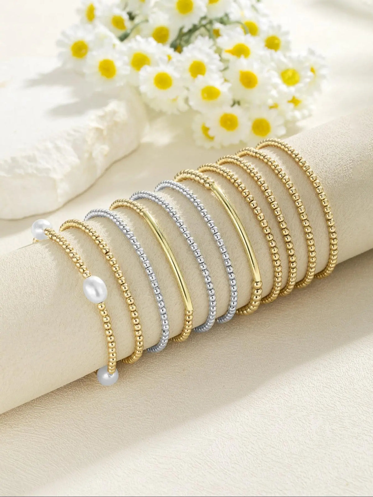 Boho Style Solid Color Beaded Bracelet, Fashionable Jewelry for Women, Trendy Versatile & Exquisite Jewelry for Birthday Gift, Trendy Stackable Bracelet, Beaded Bracelet Sets, Bracelets Stack