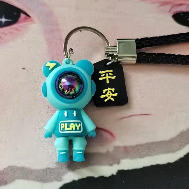 Astronaut-Design Keychain, Key Fob, Keychain Pendant, Cute Keychain for Car Keys, Cute & Stylish Car Keychain for Men & Women, Universal Car Interior Decoration Accessories, Keyrings