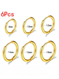 Stainless Steel Hoop Earrings for Men & Women, Multiple Sizes (8-18mm), Gift for Daily Wear, Versatile Earrings, Durable Earring Stack, Men Accessories, Earring Hoops
