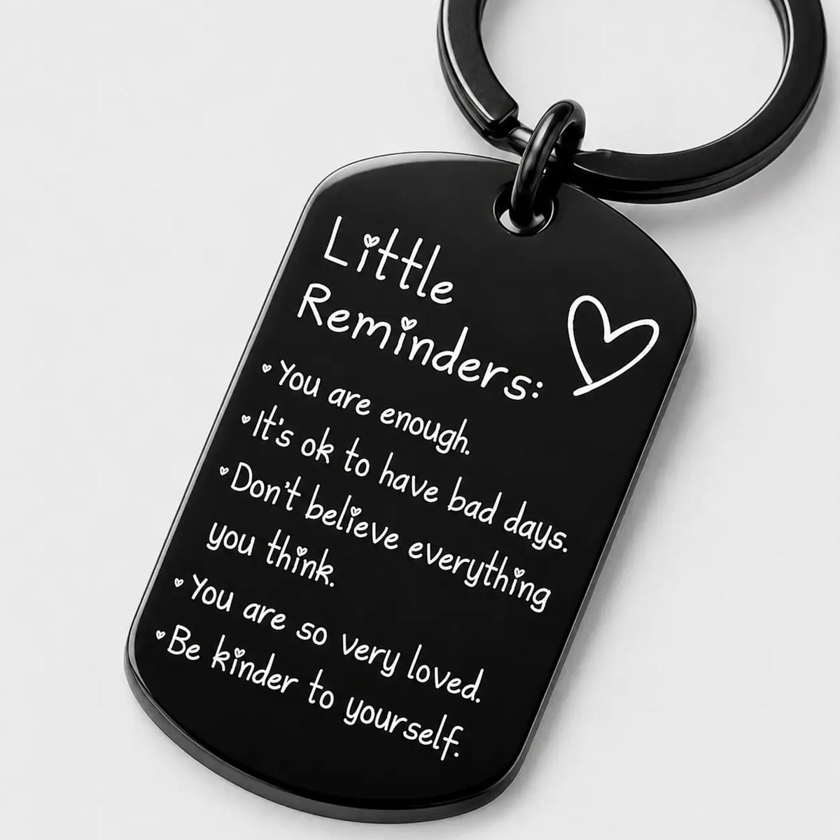 Little Reminders Keychain for Women Men, You Are Enough Inspirational Keyring, Uplifting Gift for Friends
