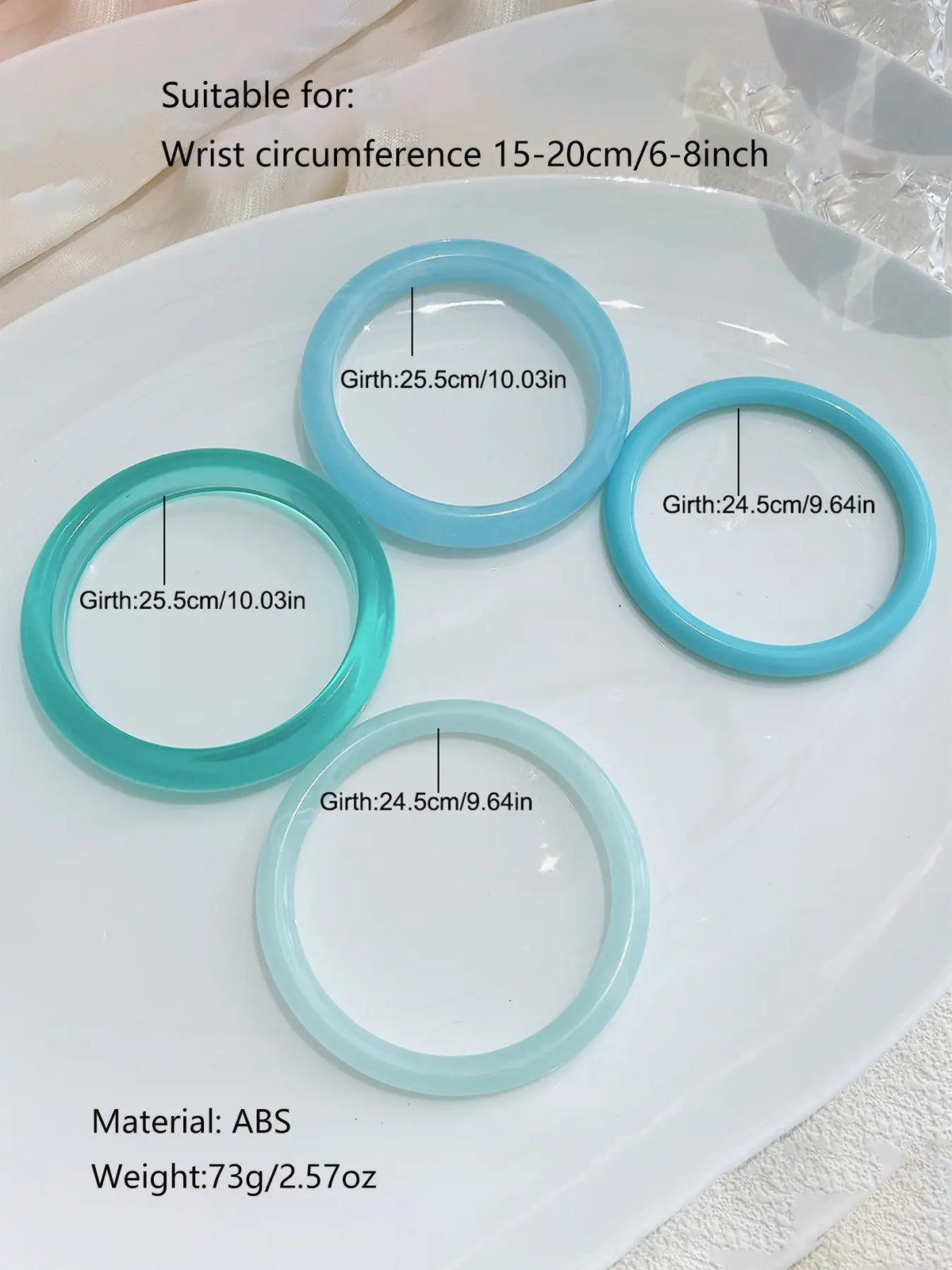 Elegant Boho Style Set, Blue Resin Abs Material, Perfect for Daily Wear, Ideal Gift for Friends and Family, Bracelets Stack, Layered Bracelet Set