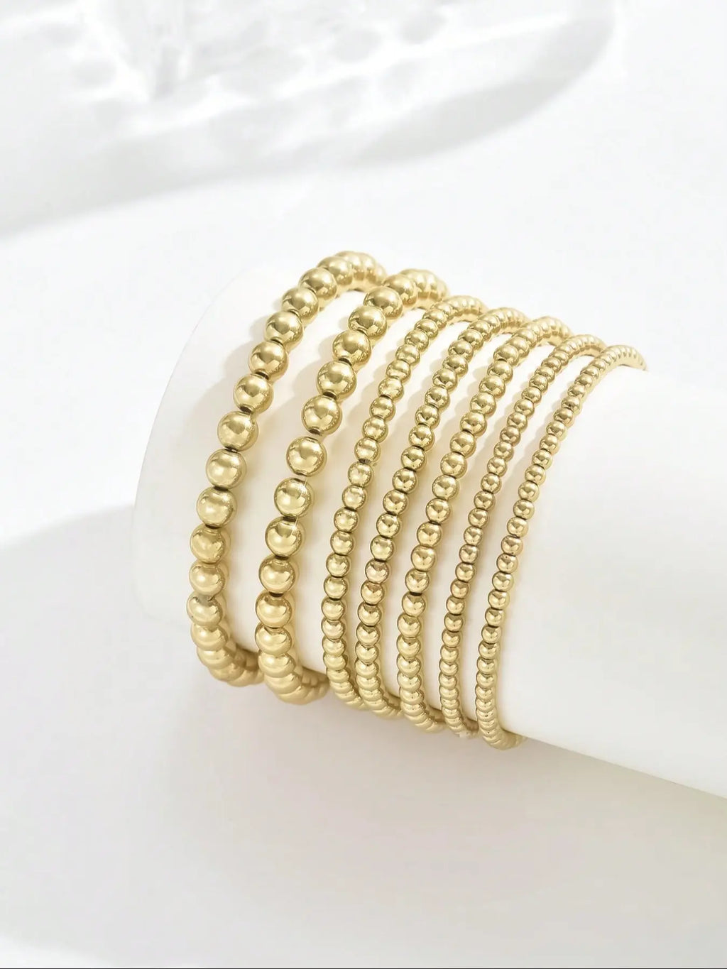Women's Elegant Beaded Bracelet Set, Beaded Bracelet Pack, 7pcs Elastic Rope, Trendy Stackable Design, Stackable Bracelets, Stacked Bracelets, Perfect for Daily & Party Wear, Stretch Multilayered Bangles, Trendy Jewellery Accessories