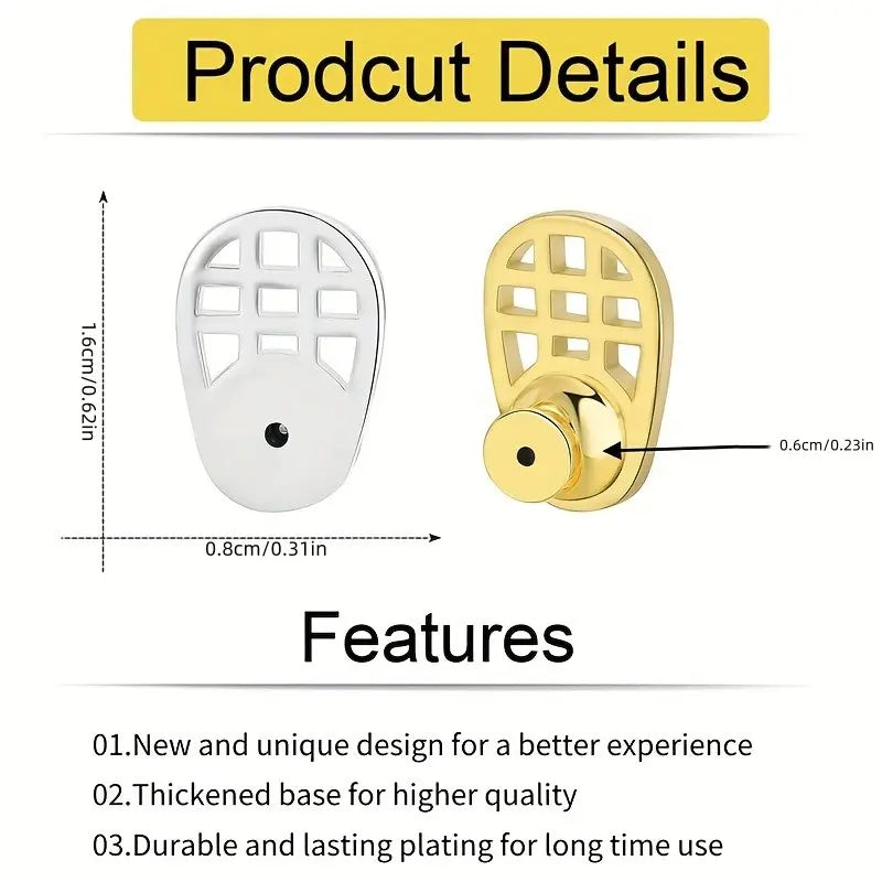 2pcs Set New Earring Backs, Polished, Durable, Secure, Shape Earring Enhancer, Suitable for Heavy Earrings, Locking Earring Back Replacement, Jewelry Gift for Women, Reliability, Functionality, Elegance, Christmas Gift
