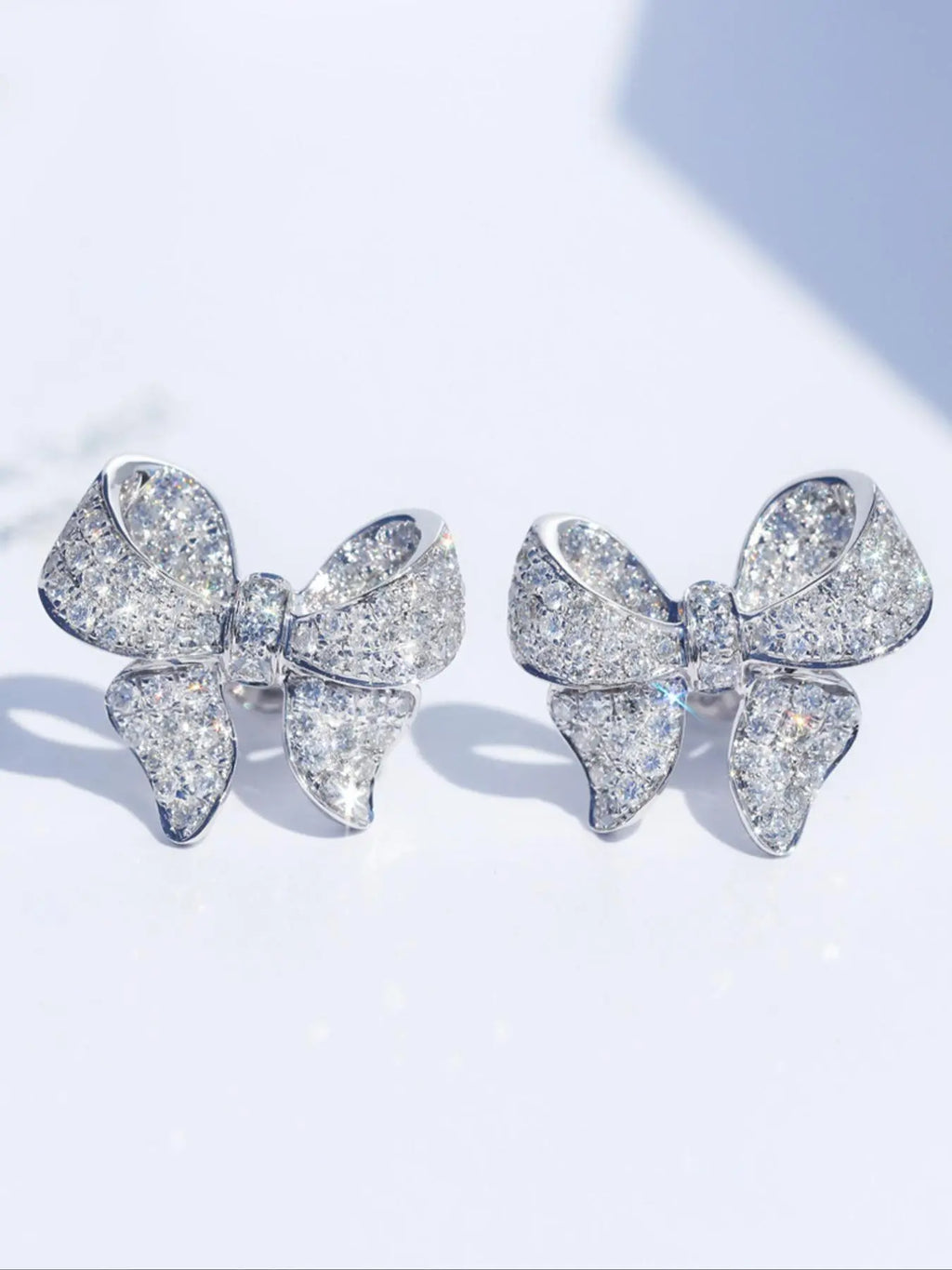 Women's Elegant Bowknot Design Stud Earrings (1 Pair), Zircon Stud Earrings, Exquisite Trendy Stud Earrings, Fashionable Jewelry for Women for Daily & Party Decoration, Jewelry Gifts, Studs Earrings, Classic Style Earrings, Artificial Zircon Earrings