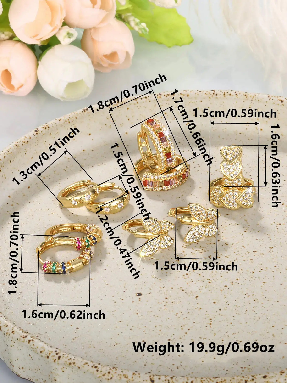Women's Elegant Butterfly & Heart Design Hoop Earrings, Fashionable Exquisite Hoop Earrings, Trendy All-match Jewelry as Gift for Daily & Party Decor, Heart Shaped Earrings, Versatile Earrings, Earring Set, Ear Hoops