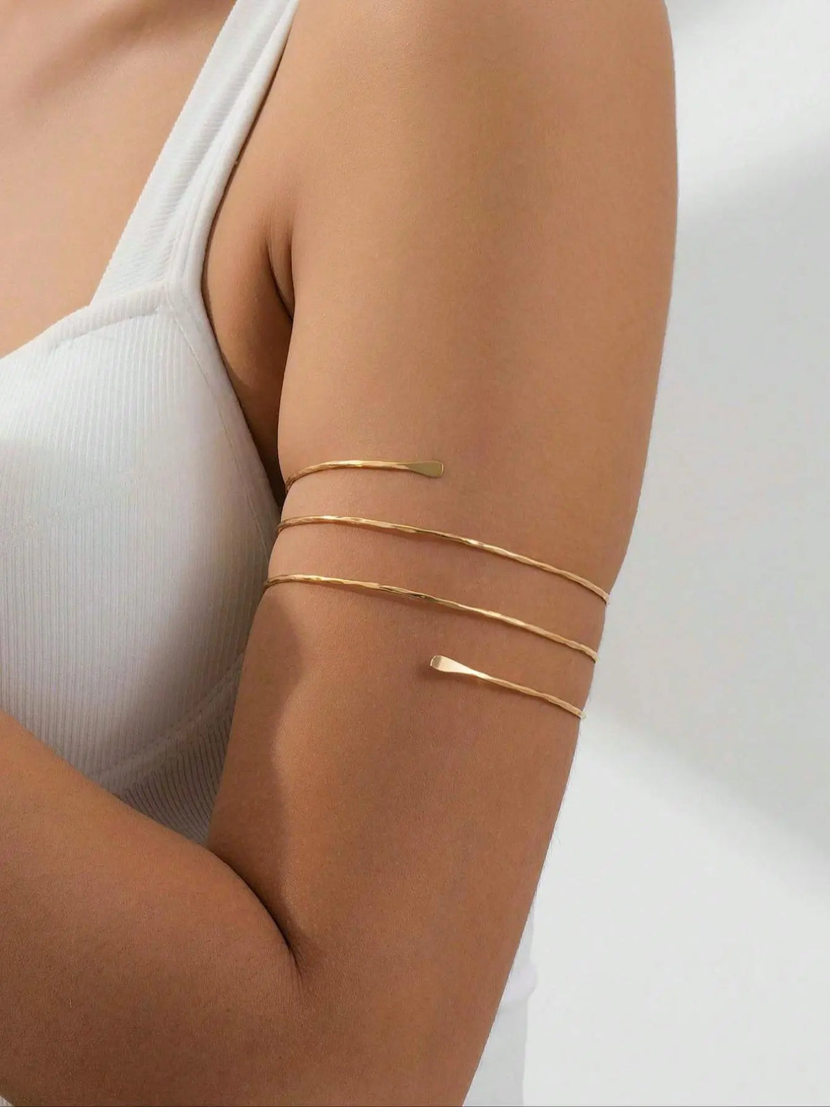 Women's Elegant Minimalist Plain Color Arm Cuff, Exquisite Trendy Arm Cuff, Chic Body Jewelry for Party & Daily Decor