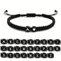 Heart Shaped Initial Bracelet, 26 Initial Charm Bracelet, Women Braided Bracelet, Heart Shaped Handmade Rope Adjustable Bracelet, Suitable for Mom Daughter Birthday Jewelry Gift Jewellery