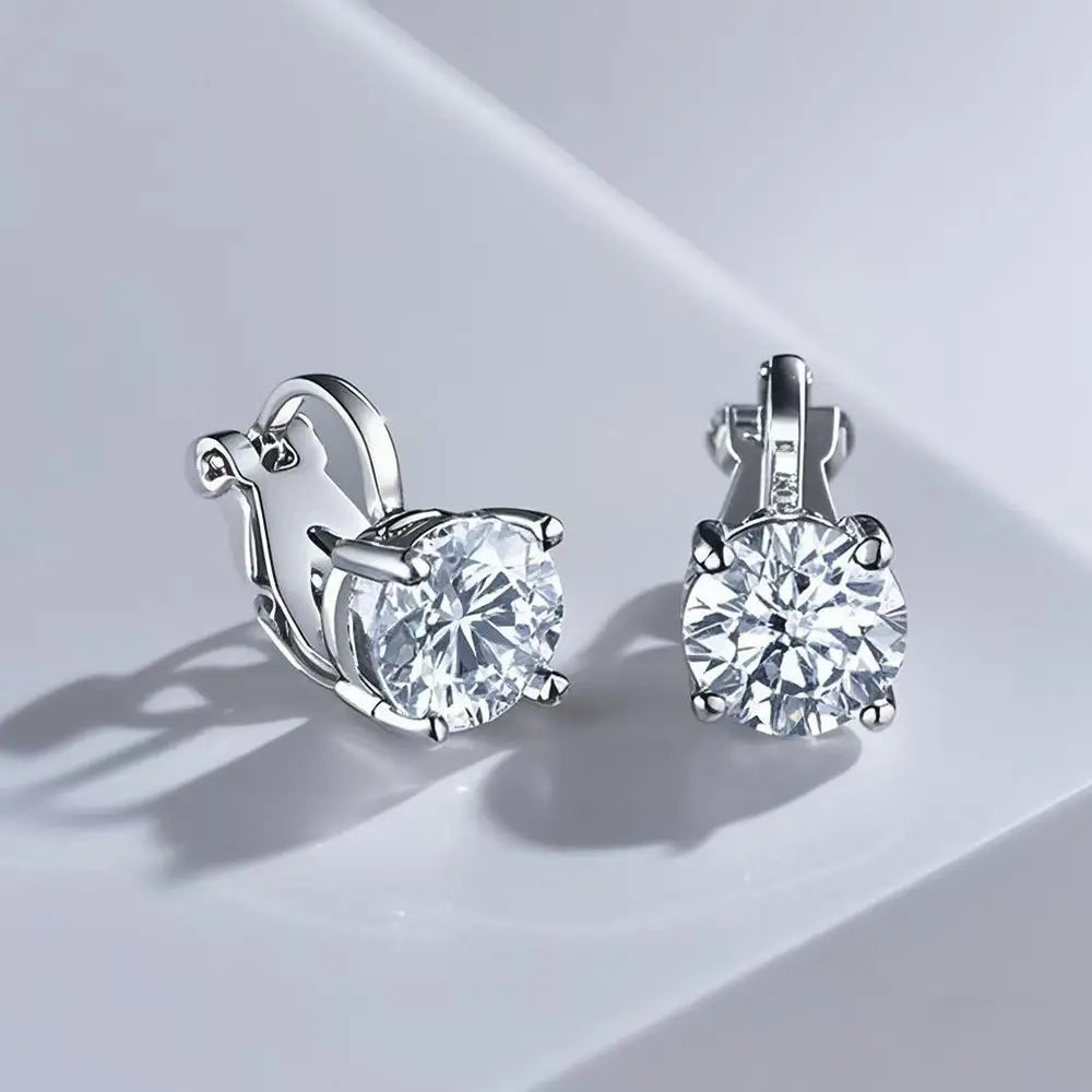 Unisex Clip-On Earrings with Free-Punch Artificial Zircon Studs, Hip Hop Fake Piercing Jewelry for Earrings Stack, Christmas Gift, Gold Nugget Earrings