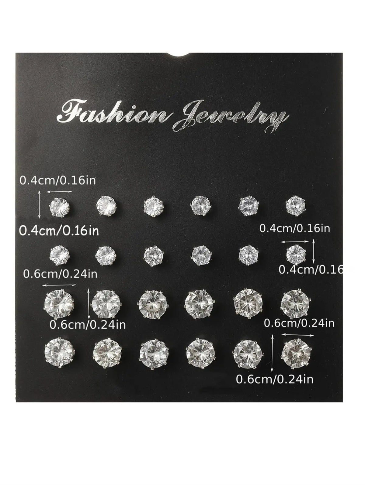 Women's Mixed Size Elegant Rhinestones Decor Zircon Stud Earrings, Ear Jewelry For Party, Daily Clothing Decor For Girl