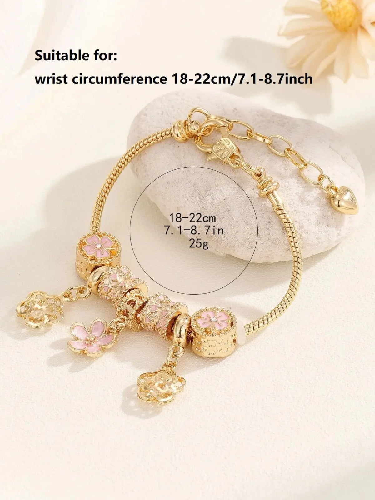 Mother's Day Gift Women's Cute Flower & Rhinestone Fish Tail & Heart Design Bracelet, Fashionable Bracelet, Rhinestone Decorated Bangle Bracelet, Fashion Jewelry for Party, Daily Decor, Trendy All-match & Exquisite Jewelry for Birthday Gift