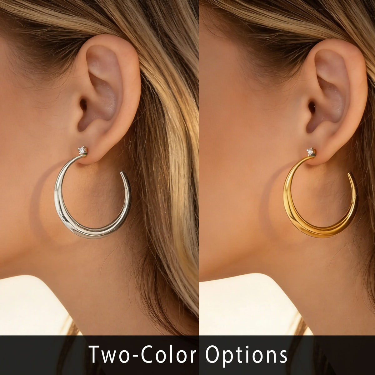 Chunky Hoop Earrings Native Big Earrings Trendy Large Open Hoops Bold Statement Minimalist Big Stud Hoops Lightweight Fashion Ear Jewelry Versatile Daily Outfit Accessories to Elevate Your Look