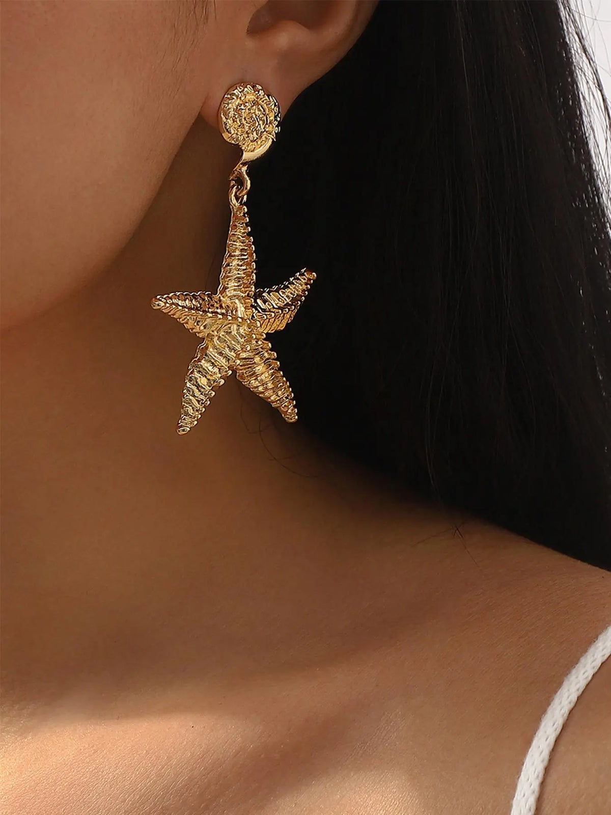 Creative Starfish Design Dangle Earrings, Dangly Earrings, Ocean Vibes Dangles, Dolphin Earrings, Fashionable Ocean Themed Jewelry for Women, Daily Clothing Decor, Trendy All-match & Exquisite Jewelry for Birthday Gift