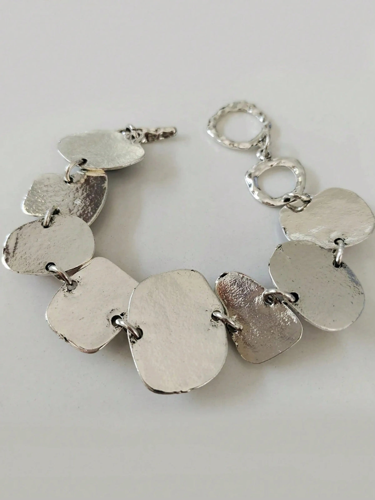 New Za Bohemian Vintage Bracelet, Women's Fashion Silver Color Metal Hollow Chain Pendant Resin Handmade Jewelry Gift, Trendy Bangle, Fashionable Bracelet Style, Fashionable Chunky Bangles, Bracelets Bangles