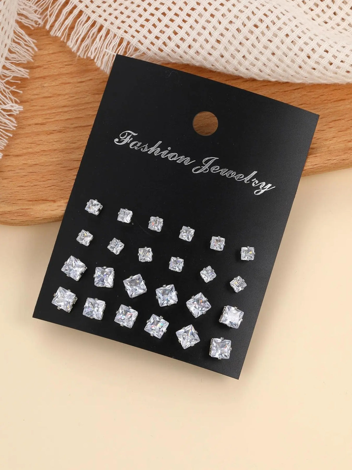 12/24 Pairs Earring Set, Elegant Geometric Artificial Zircon High Quality Earrings, Unisex Jewelry for Daily Wear, Party, Wedding Gifts