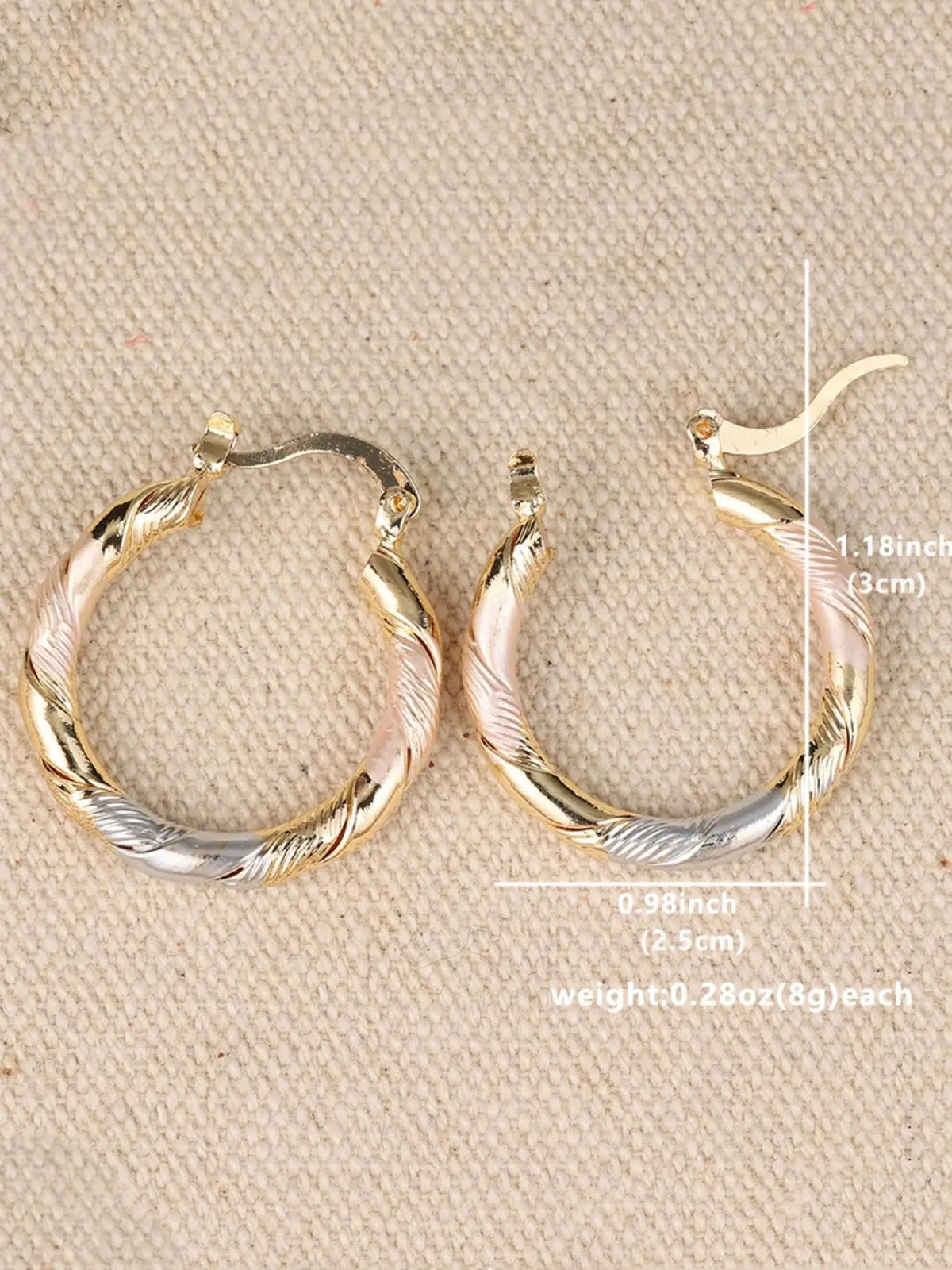 Twist Design Hoop Earrings, Stylish Jewelry, Copper Earrings for Women, Jewelry for Party, Daily Clothing Decor, Trendy All-match & Exquisite Jewelry for Birthday Gift, Minimalist Earrings, Classic Style Earrings