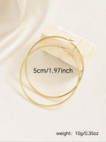 1Pair Gold Hoop Earrings for Women - Minimalist Big Hoop Infinity Earrings, Hoop Shape Earrings, Lightweight Hoops Earrings, Everyday Elegant Jewelry, Fashionable Jewelry Accessories, Suitable For Daily Wear By Women, Fashion Earrings