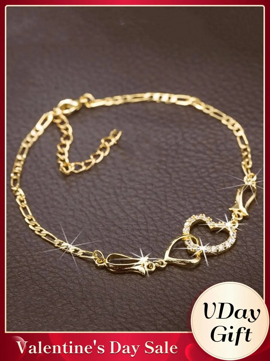 Mother's Day Gift Fashion Rhinestone Decorated Heart Design Charm Bracelet, Artificial Zircon Bracelet, Fashionable Bracelet, Beautiful Bracelets, Fashion Jewelry for Party & Daily Decor, Trendy All-match Jewelry for Birthday Gift