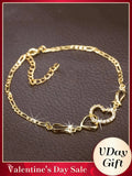 Mother's Day Gift Fashion Rhinestone Decorated Heart Design Charm Bracelet, Artificial Zircon Bracelet, Fashionable Bracelet, Beautiful Bracelets, Fashion Jewelry for Party & Daily Decor, Trendy All-match Jewelry for Birthday Gift