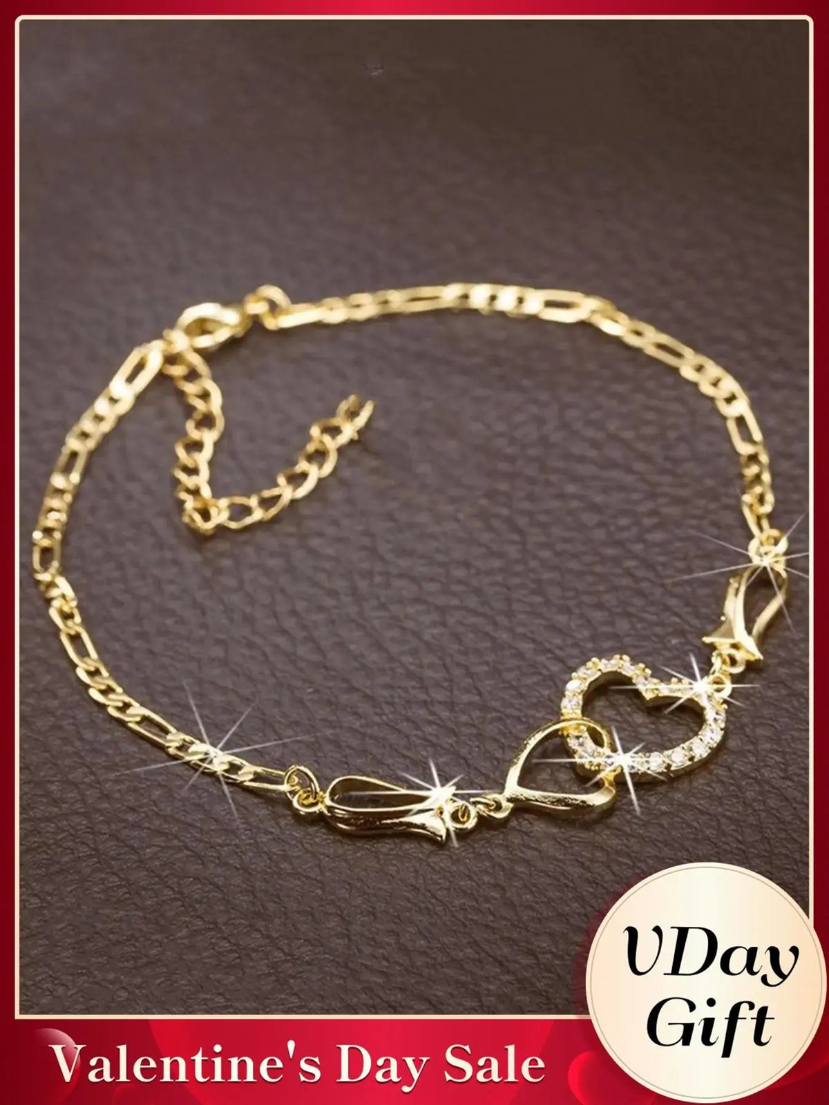 Mother's Day Gift Fashion Rhinestone Decorated Heart Design Charm Bracelet, Artificial Zircon Bracelet, Fashionable Bracelet, Beautiful Bracelets, Fashion Jewelry for Party & Daily Decor, Trendy All-match Jewelry for Birthday Gift