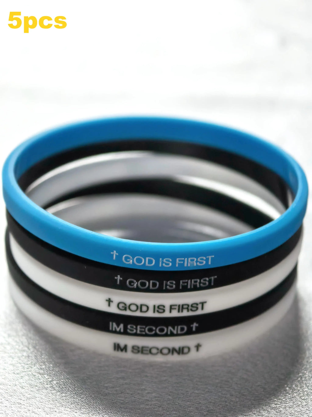Christian Jesus Wristbands, Faith Prayer Bracelet, Bible Verse Bracelet, Inspirational God Is First Bracelet for Spiritual Strength, Stylish Religious Jewelry for Women & Men, Bracelets Stack