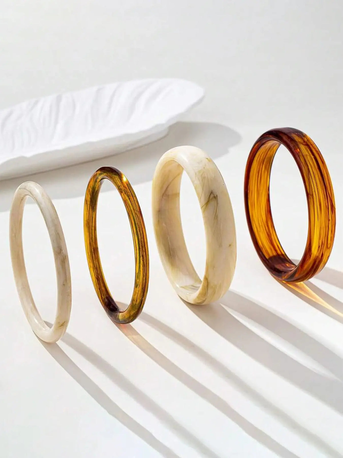 Acrylic Bangles Bracelets for Women, Irregular Shapes Acrylic Resin Fashionable Chunky Bangles, Geometric Fashions, Thick Statement Bangle Jewelry Set, Stacked Design Bracelets