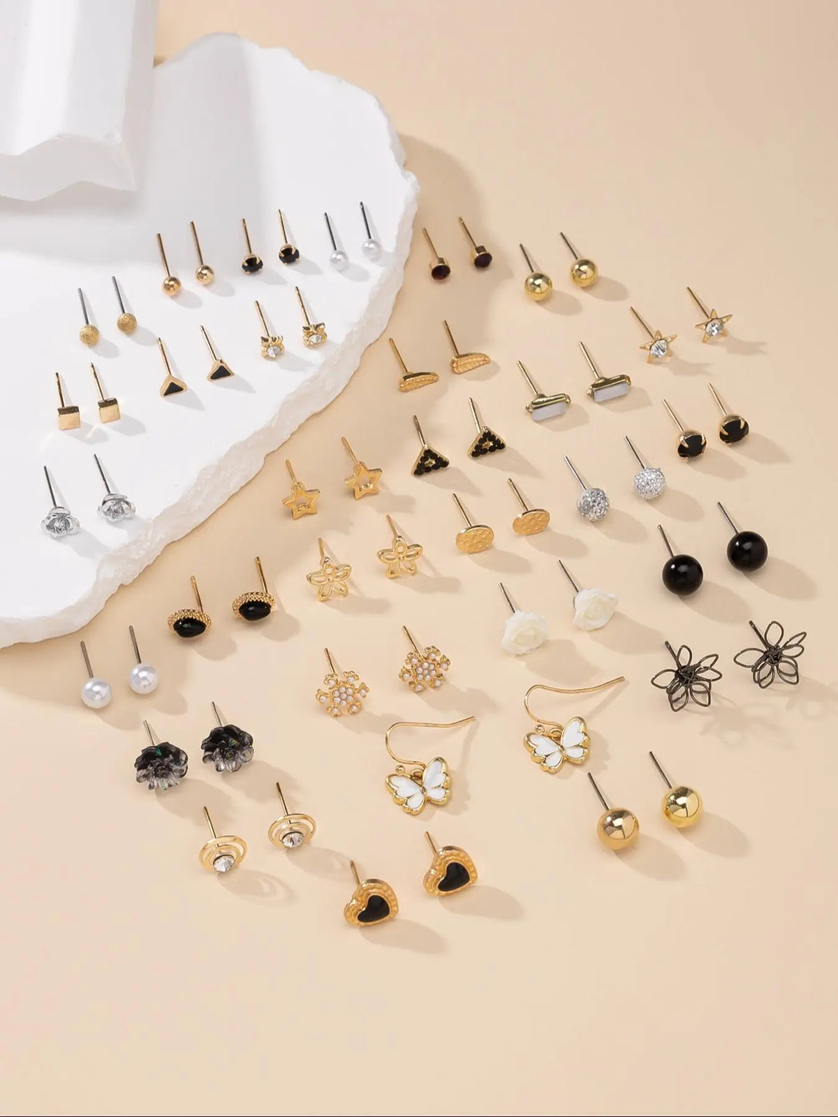 Cute Fashion Simple Casual Earrings Set, Heart & Flower & Star Design Earrings, Fashion Jewelry for Party, Daily Clothing Decor, Trendy All-match & Exquisite Jewelry for Gift