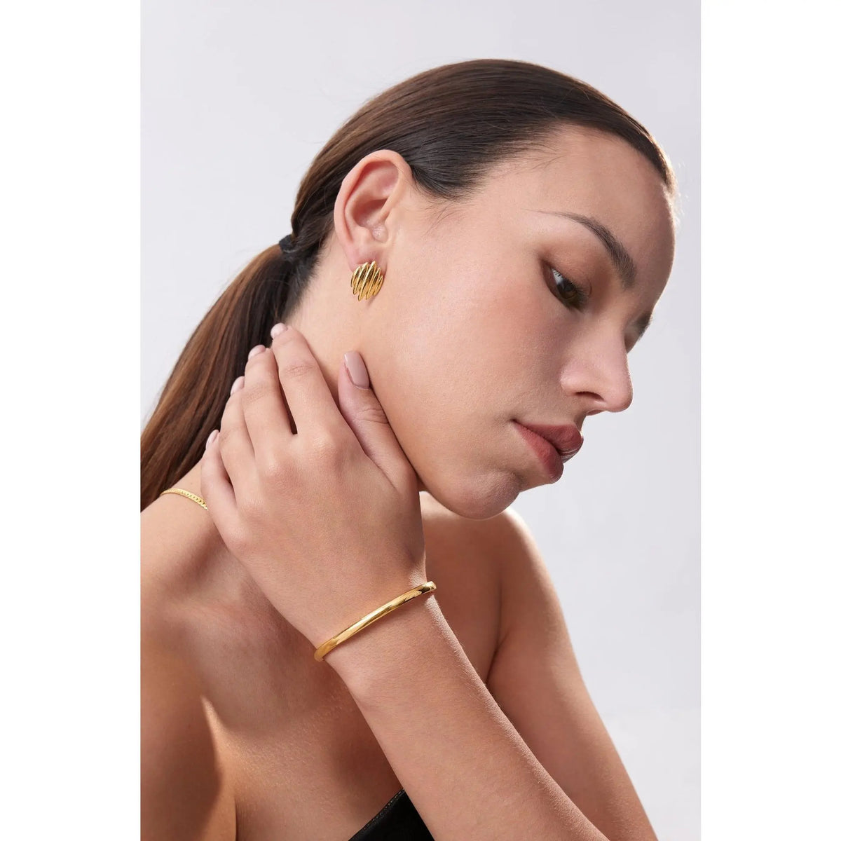 Simple Stacker Cuff Bangle Bracelet