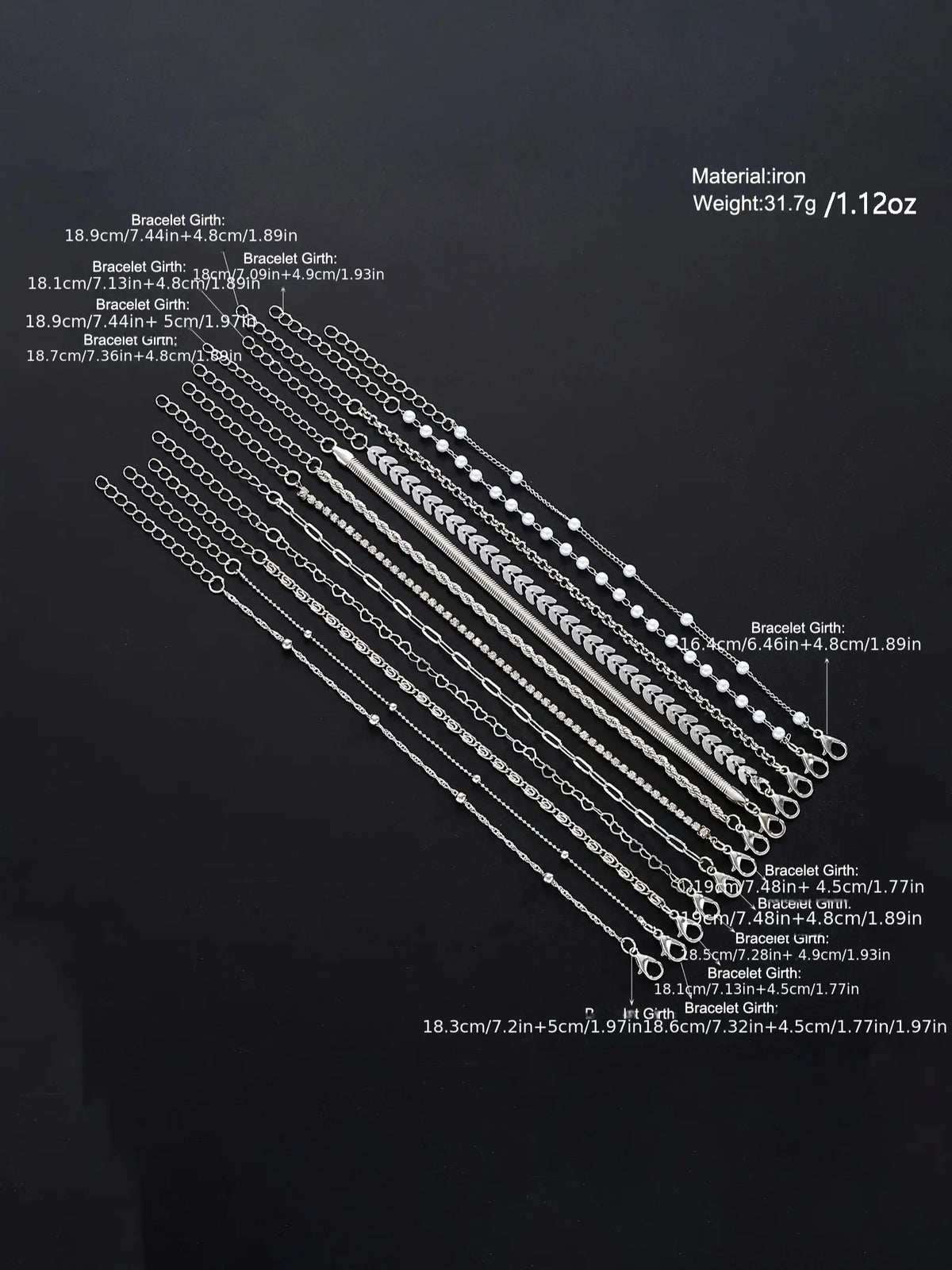 Women's Fashion Boho Style Bracelet Set, Layered Bracelet Set, Bracelets Stacking, & Silver Zinc Alloy Chain Jewelry for Women Daily Wear Accessories, Aesthetic Jewelry