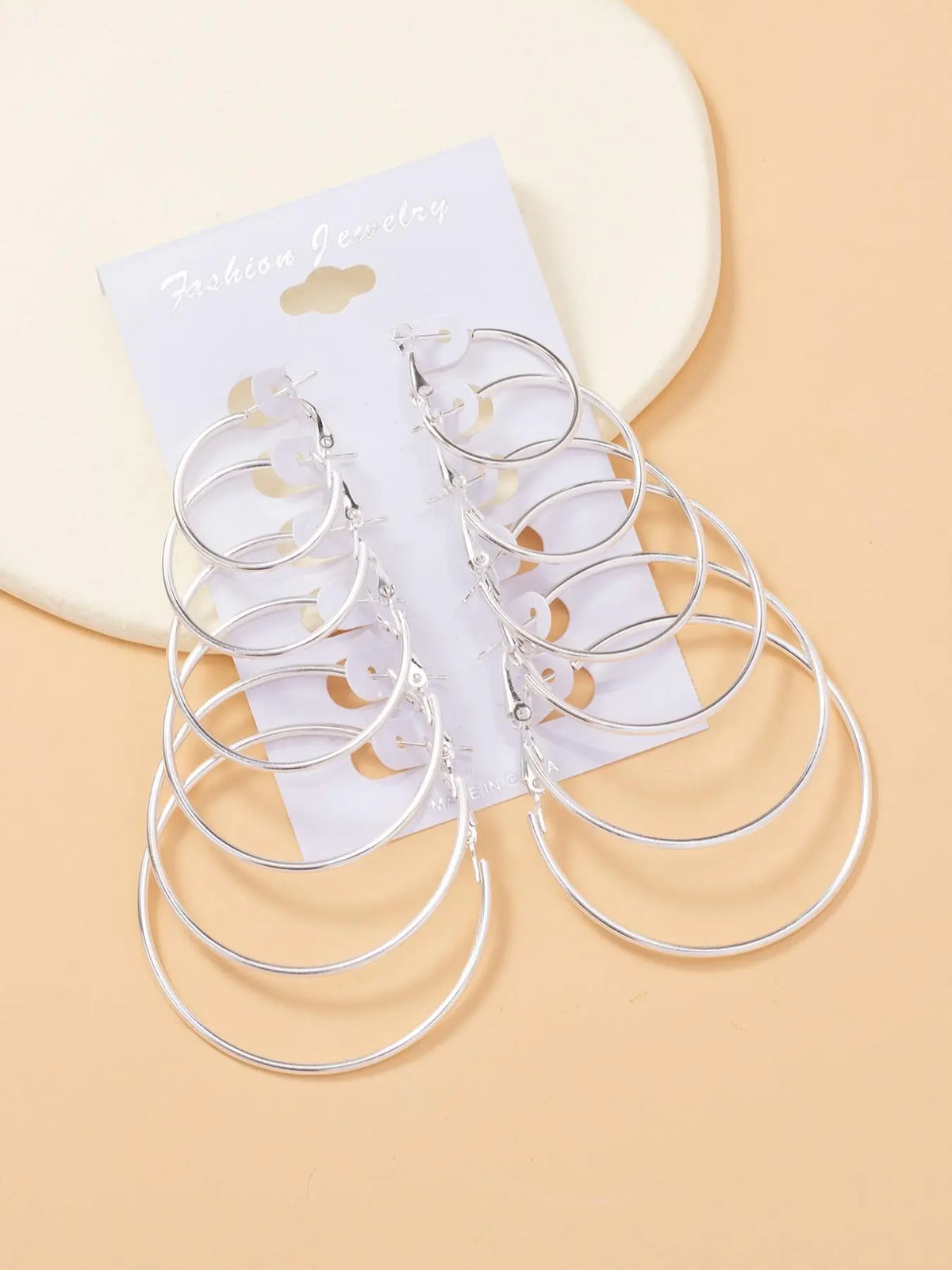 6 Pairs Round Shaped Multiple Size Hoop Earrings, Earring Set, 2024 New Stylish Earrings for Women, Daily Wear Ear Piercing Jewelry, Classic Fashion Accessories for Daily Wear