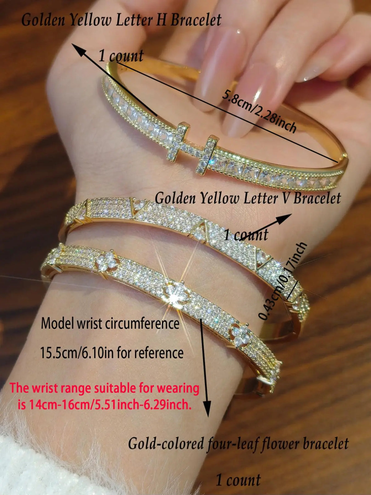 Elegant Rhinestone Zircon Bracelet for Women, Fashionable Jewelry, Casual Floral Design, Perfect for Daily Wear and Parties, Ideal Gift Choice