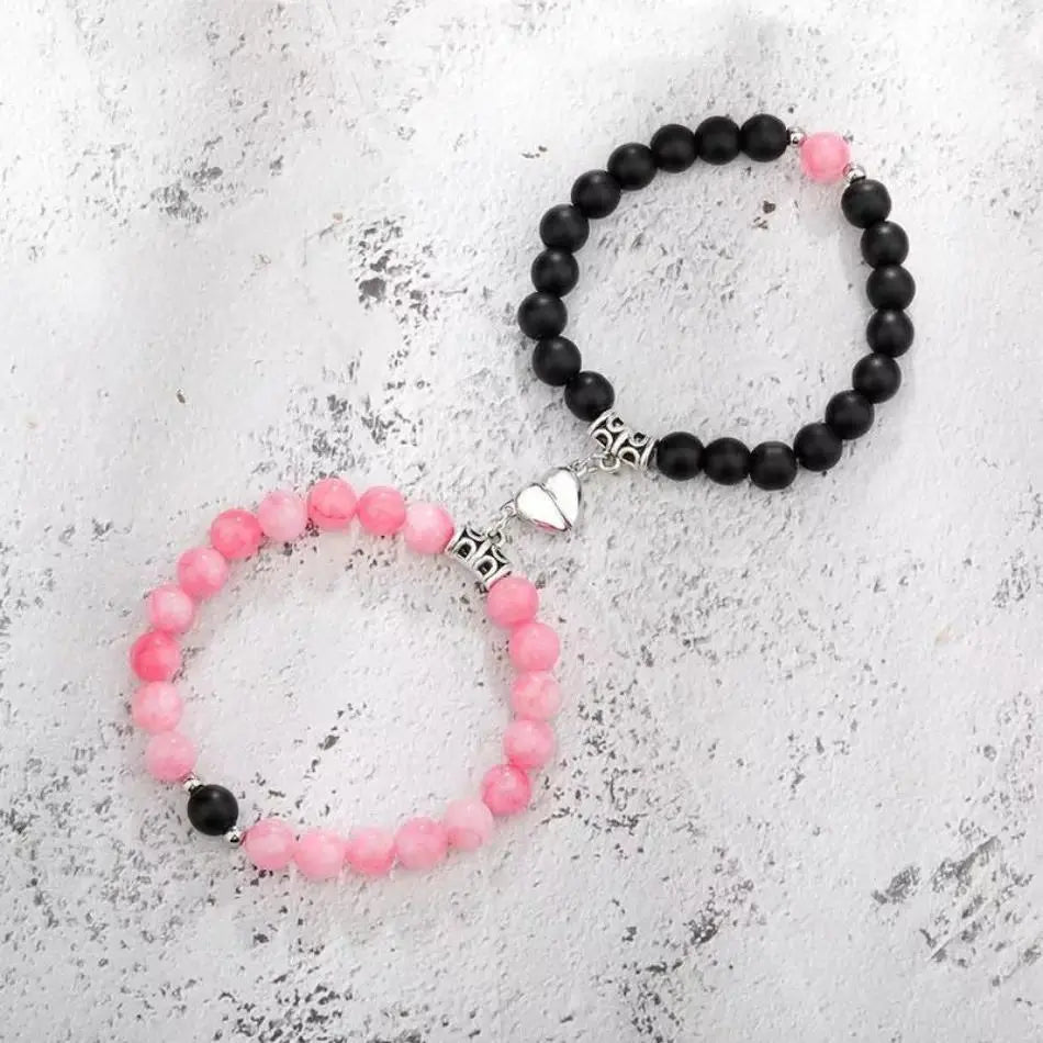 Couple Magnetic Heart Shape Sports Wristbands, Matching BF and GF Minimalist Polyester Rope Trendy Jewelry, Gifts for Boyfriend GF Gift for Back to School