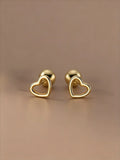 Elegant Heart-Shaped Earrings for Women, Minimalist Design, Perfect for Daily Wear, Office Style, Versatile Jewelry Accessory