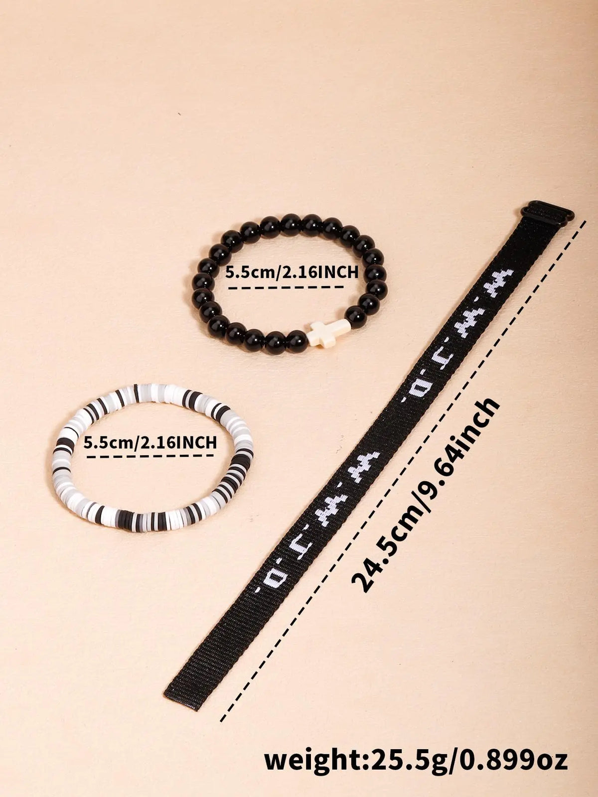 WWJD Beaded Bracelet, Fashionable Cross Charm Decor Beaded Bracelet for Women & Men, Trendy All-match & Exquisite Jewelry for Birthday Gift, Stackable Bracelets, Stackable Bracelet Set, Beaded Bracelet Sets