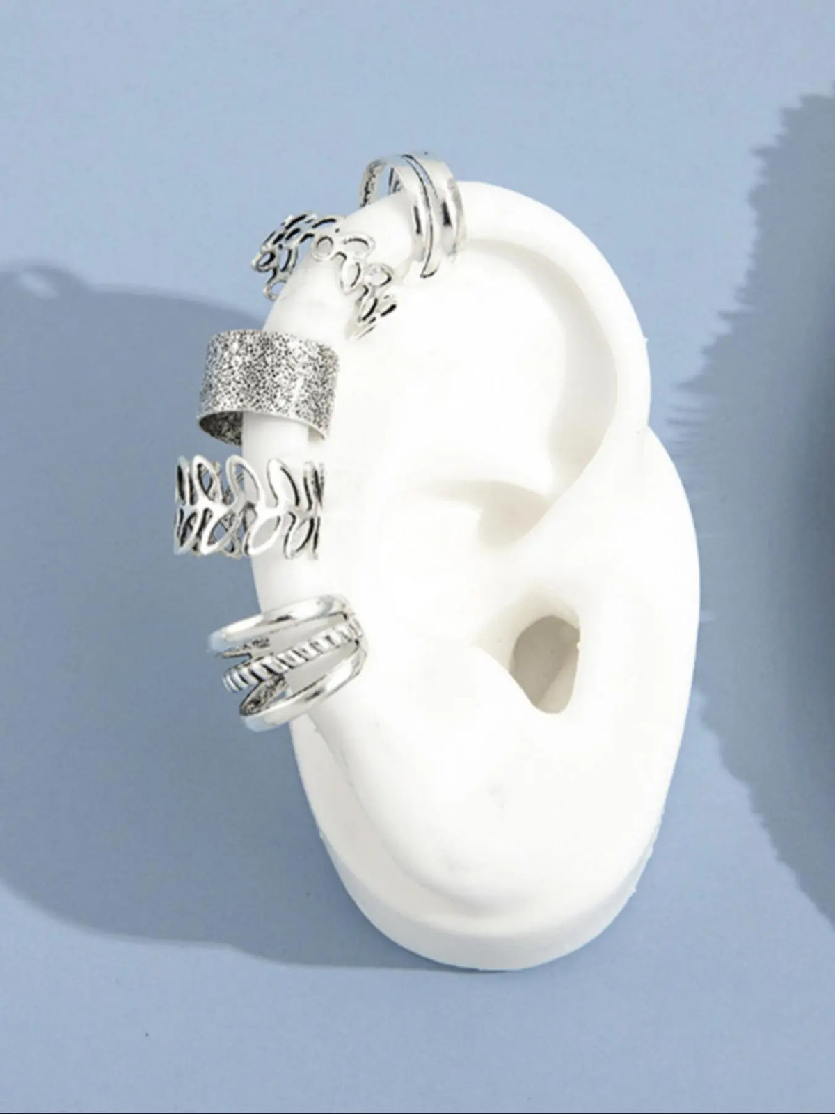 Leaf & Texture Metal Design Cuff Earrings Set, Ear Cuffs Non Piercing, Fashionable Fake Earrings for Women & Girls, Trendy All-match & Exquisite Jewelry for Birthday Gift, Earrings for Women, Fashionable Jewelry Accessories