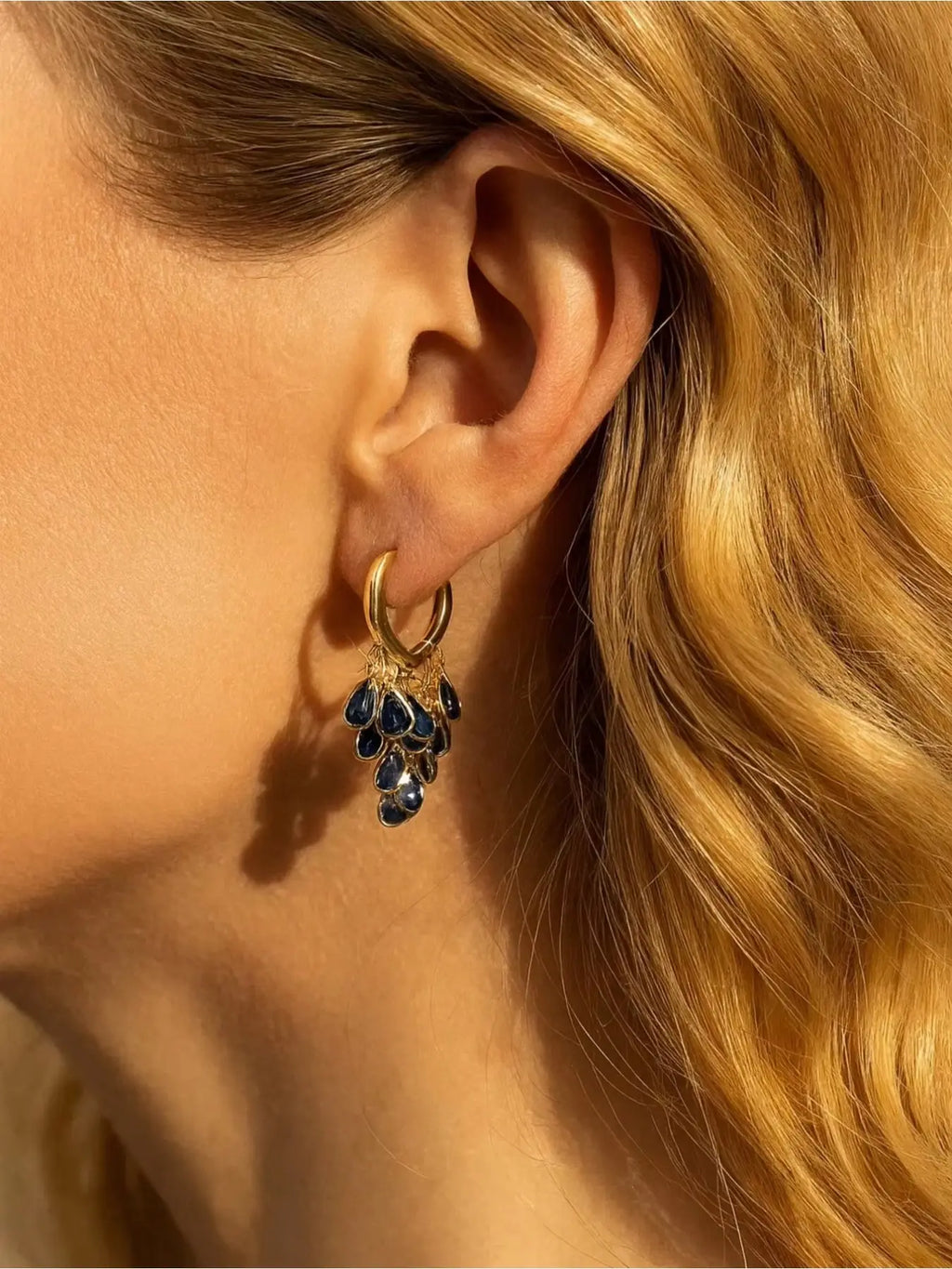 1 Pair of Fashionable and Luxurious Blue Teardrop-Shaped Sparkling Zirconia Fringe Fashion Jewelry Earrings for Women—Exquisite and Elegant, Perfect for Everyday Wear, Parties, and Gatherings; a Stylish Gift