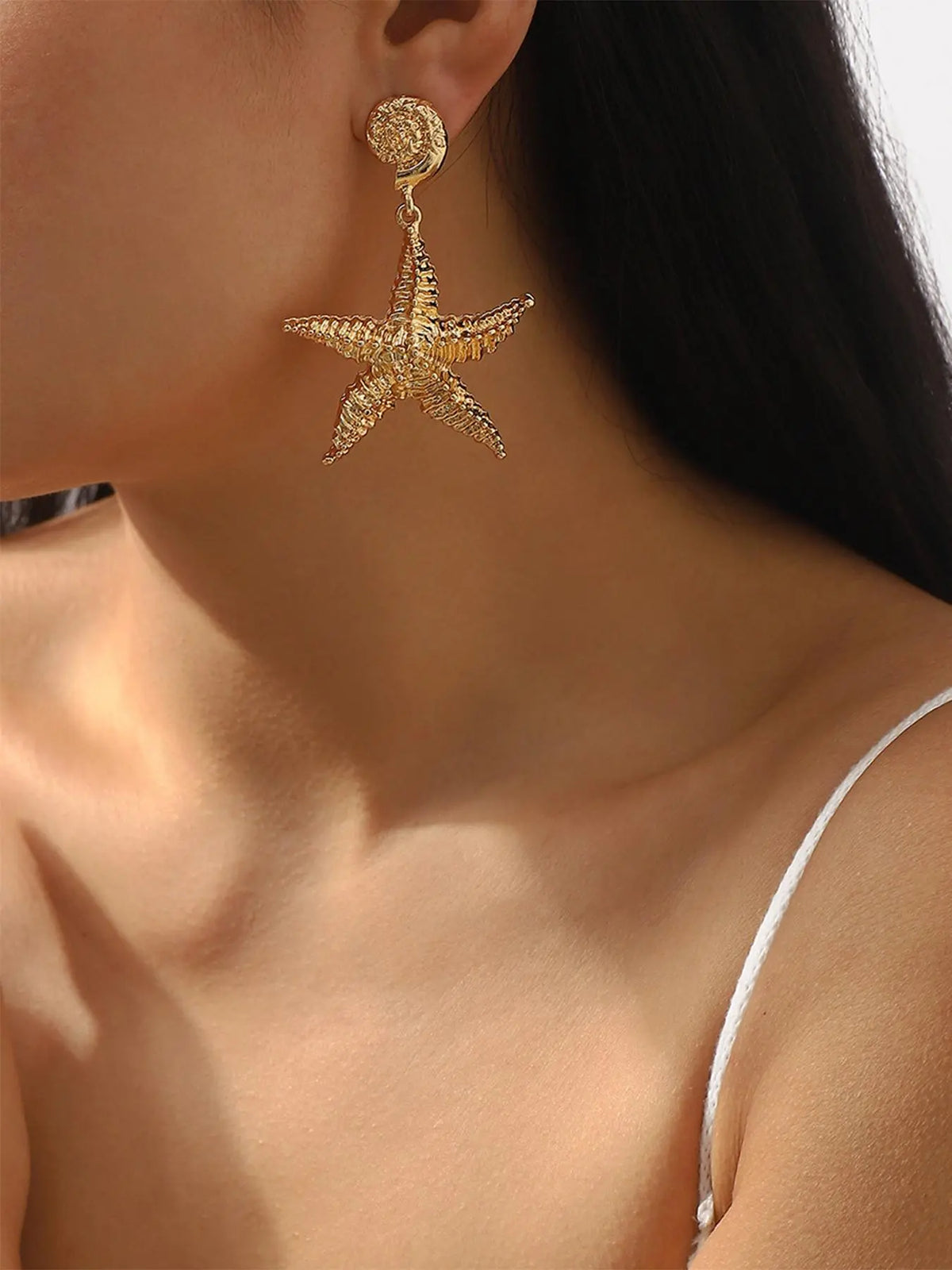 Creative Starfish Design Dangle Earrings, Dangly Earrings, Ocean Vibes Dangles, Dolphin Earrings, Fashionable Ocean Themed Jewelry for Women, Daily Clothing Decor, Trendy All-match & Exquisite Jewelry for Birthday Gift