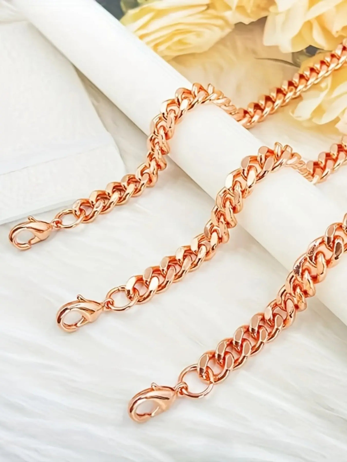 Pure Copper Cuban Chain Bracelet, 5–12 mm Wide Chunky Link Unisex Copper Metal Bracelet, Handmade Concave Chain Jewelry for Men and Women, Cuban Link Bracelets