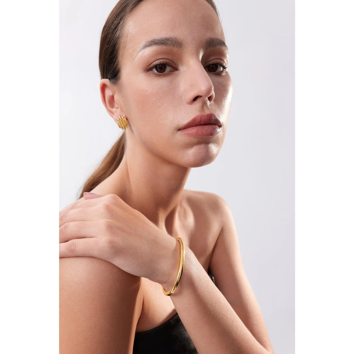 Simple Stacker Cuff Bangle Bracelet