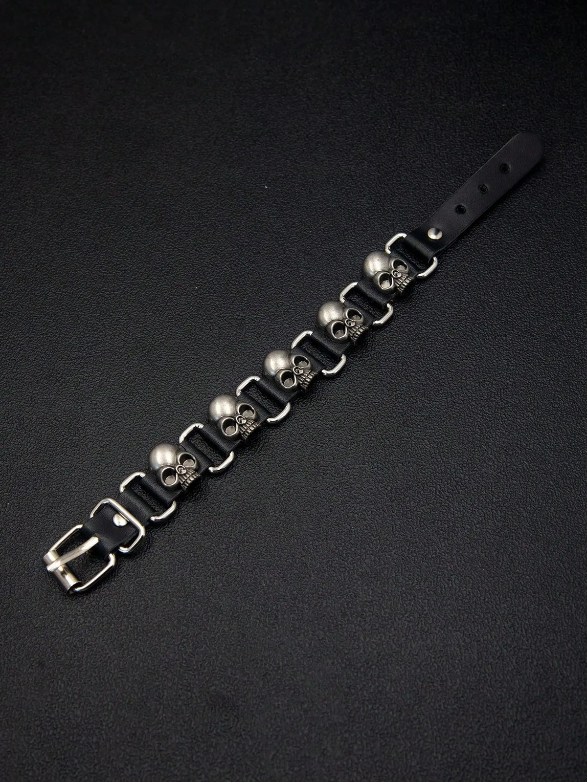 Punk Style Leather Bracelet, Adjustable Length, Rivet Design, Skull Element, Star Pattern, Daily Wear, Holiday Gift for Boyfriend Girlfriend, Fashion Bracelets, Punk Style Jewelry, Fashionable Bracelet
