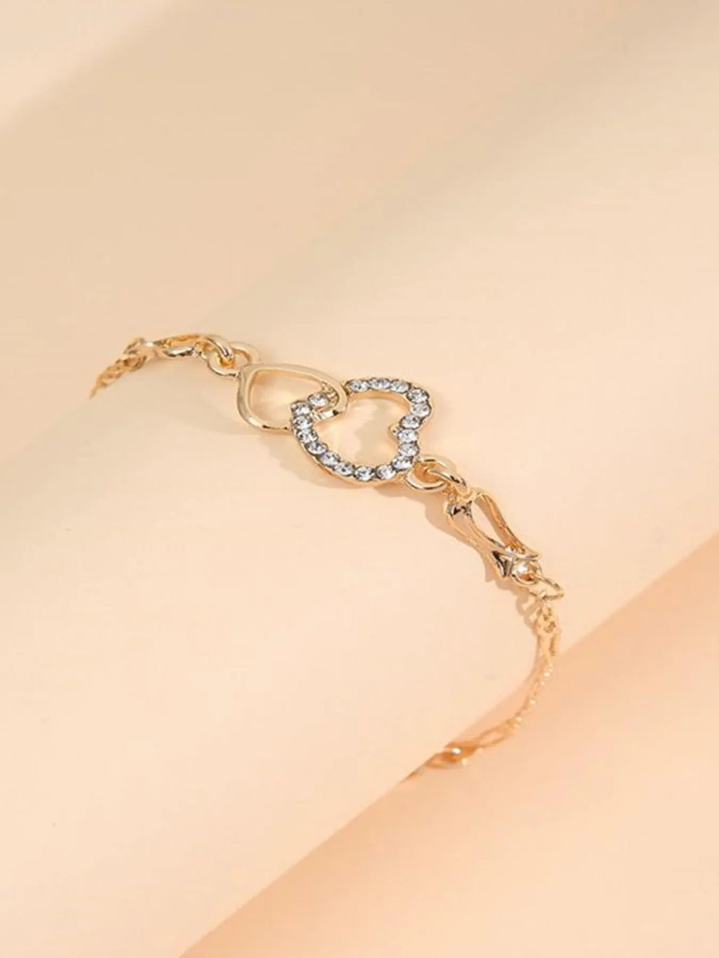 Mother's Day Gift Fashion Rhinestone Decorated Heart Design Charm Bracelet, Artificial Zircon Bracelet, Fashionable Bracelet, Beautiful Bracelets, Fashion Jewelry for Party & Daily Decor, Trendy All-match Jewelry for Birthday Gift